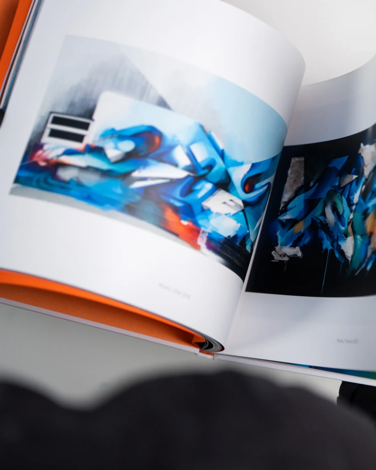 Astrofat DOES First 20 Years book showing vibrant graffiti art sketches and mural photography on glossy pages