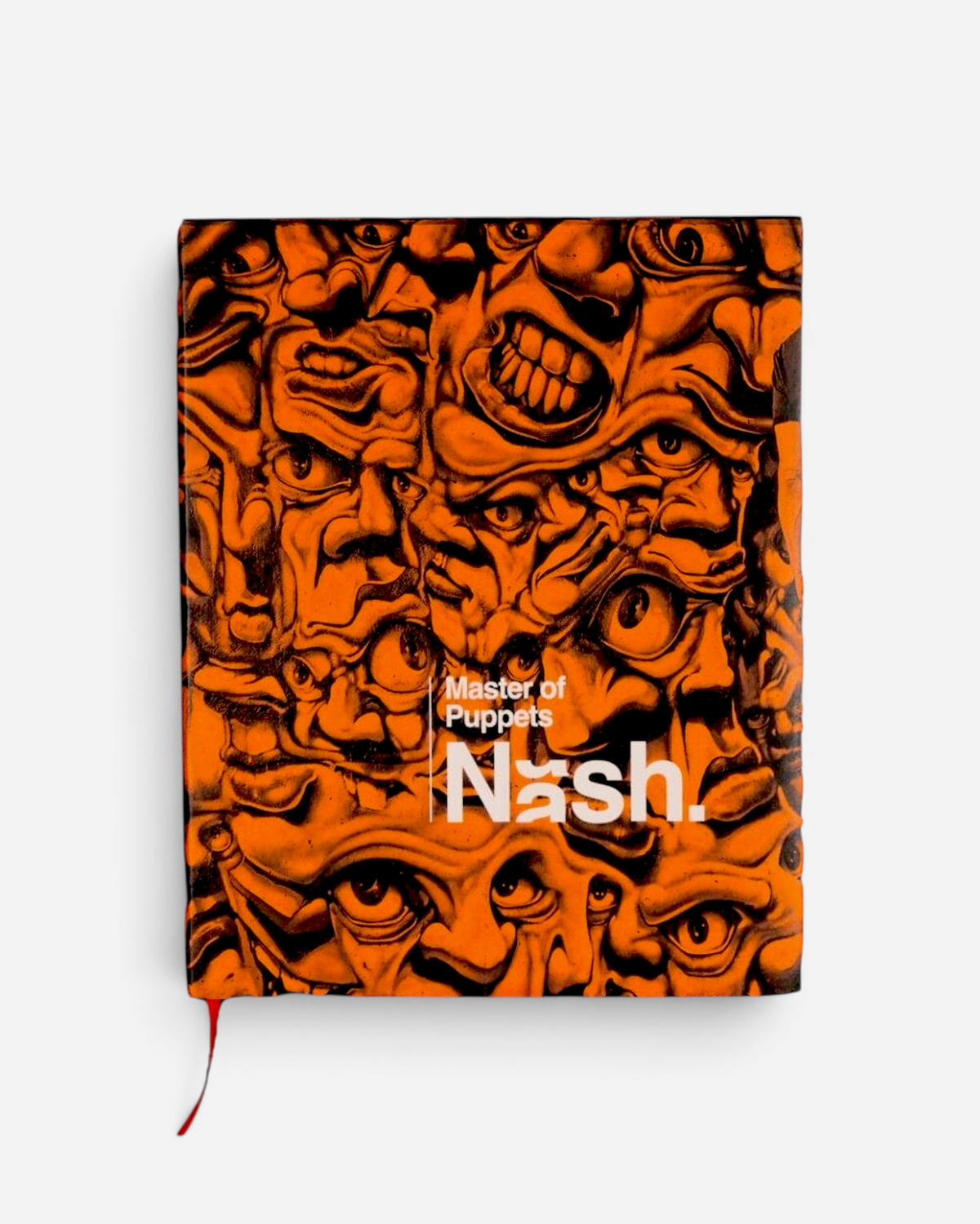 Astrofat NASH Master Of Puppets hardcover book featuring an orange and black graffiti art cover with eye illustrations.
