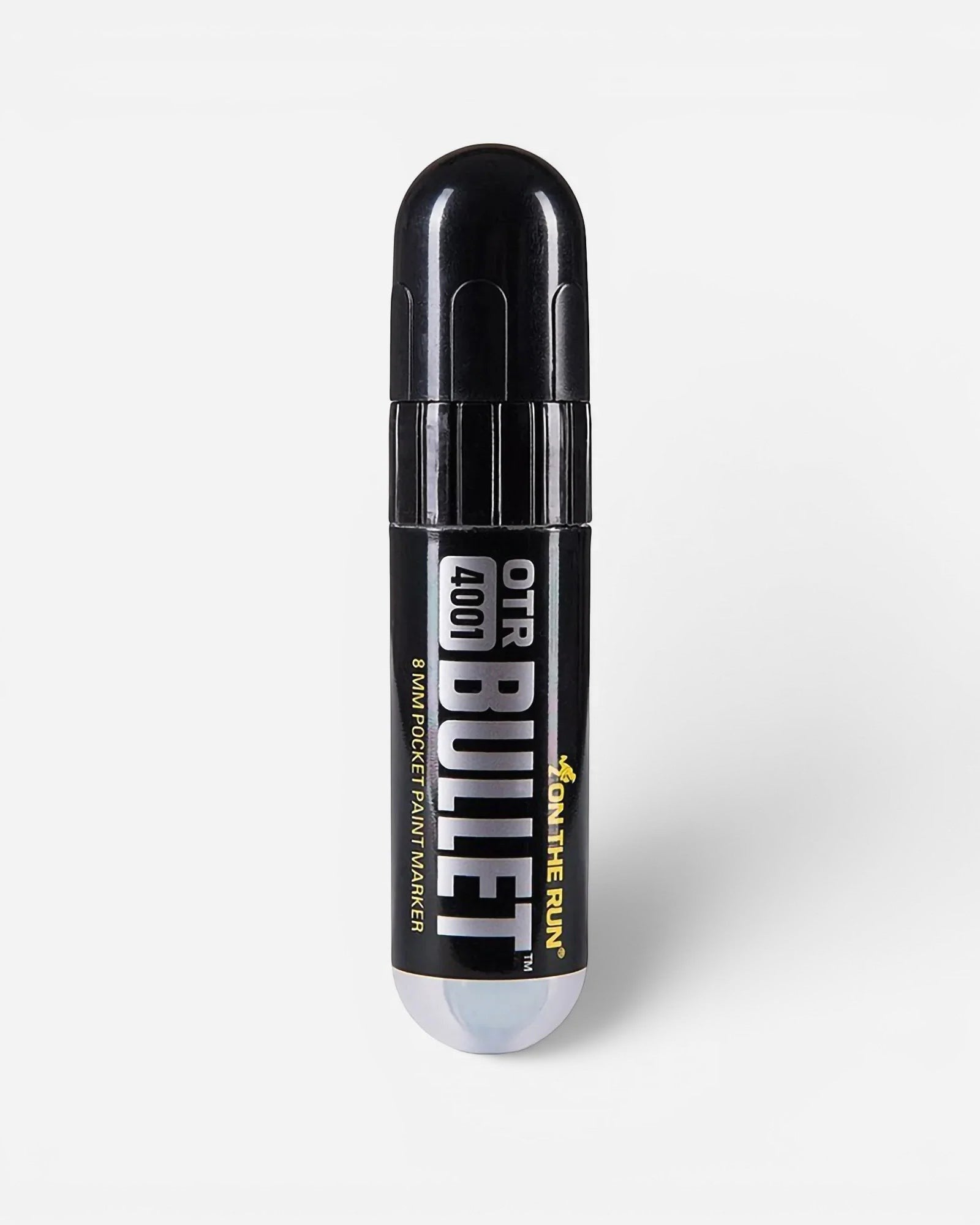Astrofat OTR.4001 Bullet empty marker with 8mm round tip, black plastic casing, and silver cap.